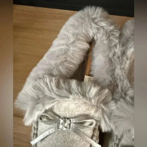 NWT • JCREW shearling lined slippers light heather grey 8 - Picture 5 of 5
